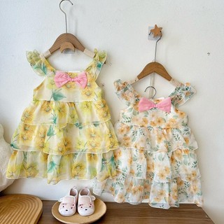 Váy maxi cánh tiên 3 tầng chất vải tơ voan lót lụa