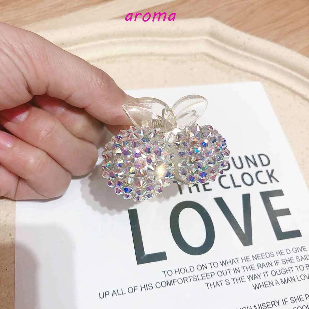 Kẹp Tóc Càng Cua Bằng Nhựa Họa Tiết Cherry Lấp Lánh Thời Trang Hàn Quốc Cho Nữ