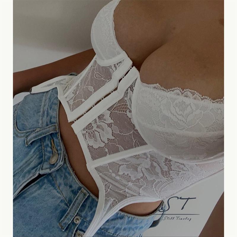 Áo Hai Dây Cổ Chữ V Phối Ren Gợi Cảm CY03 Cho Nữ