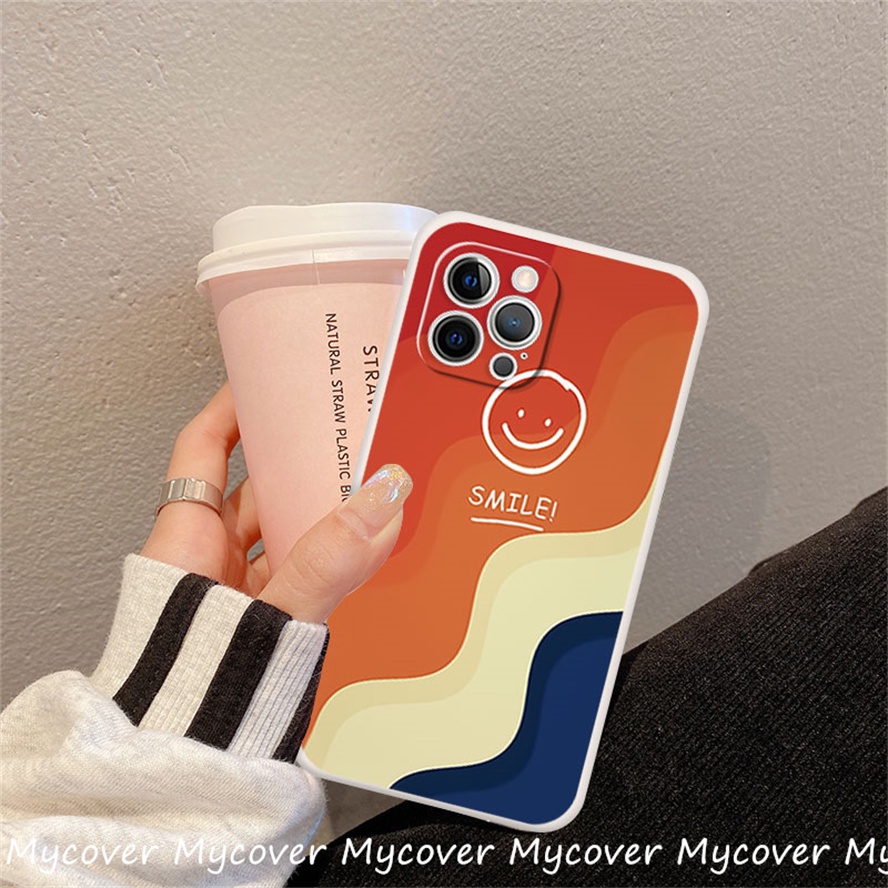 Ốp Điện Thoại Silicon Mềm Hình Mặt Cười Đơn Giản Cho iPhone 11 13 12 14 Pro Max X XR Xs Max 6 7 8 Plus