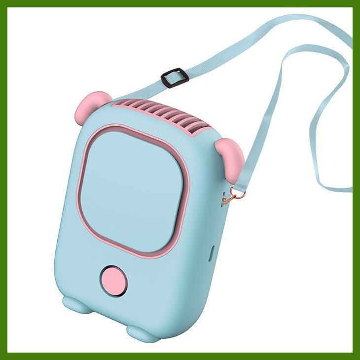 Quạt Làm Mát Đeo Cổ Mini Dễ Thương Có Thể Sạc Lại Bằng Cổng USB Dùng Khi Đi Du Lịch / Cắm Trại Mùa Hè Cho Nam Và Nữ