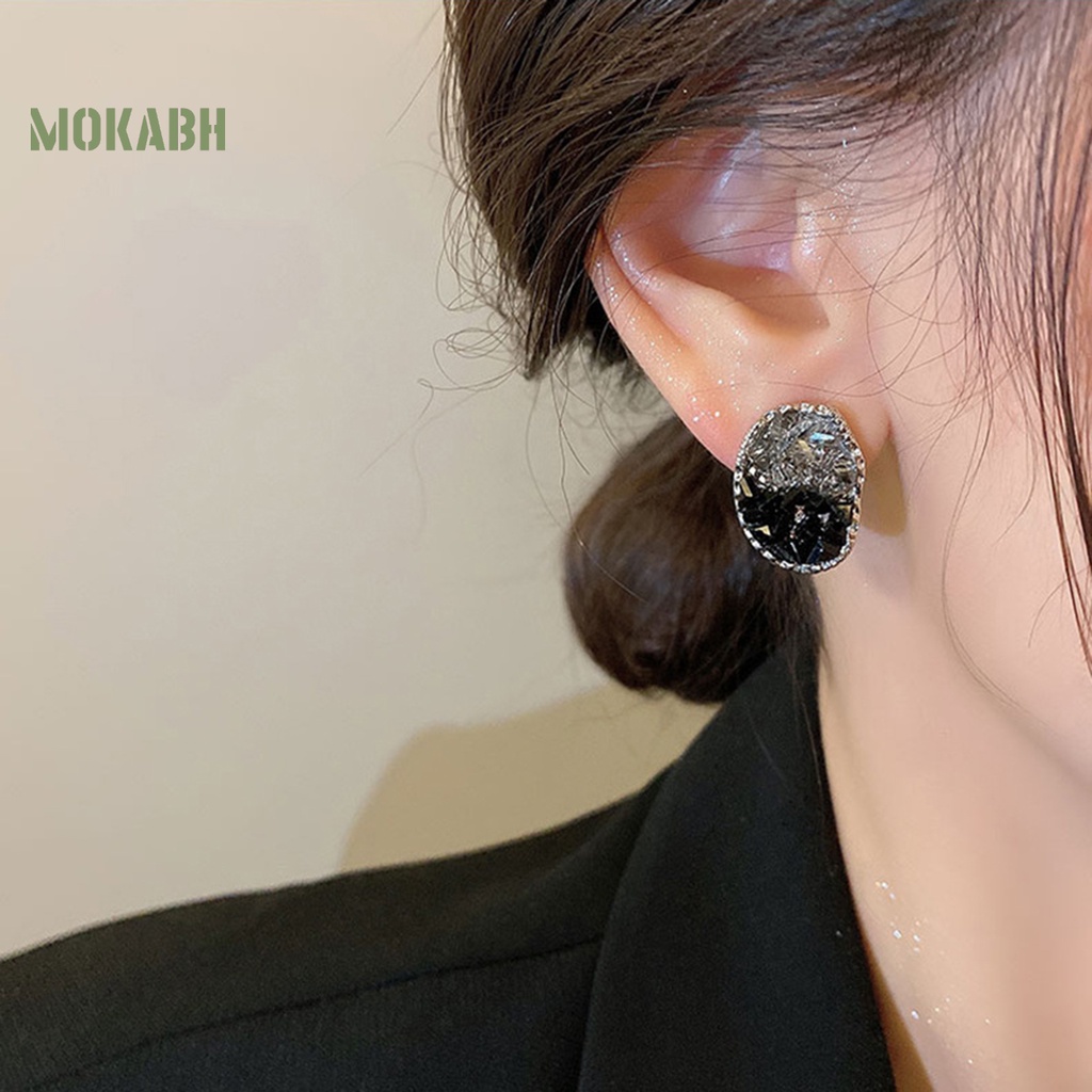 1 Đôi Bông Tai Hình Học Đính Đá Zircon Màu Gradient Dành Cho Nữ