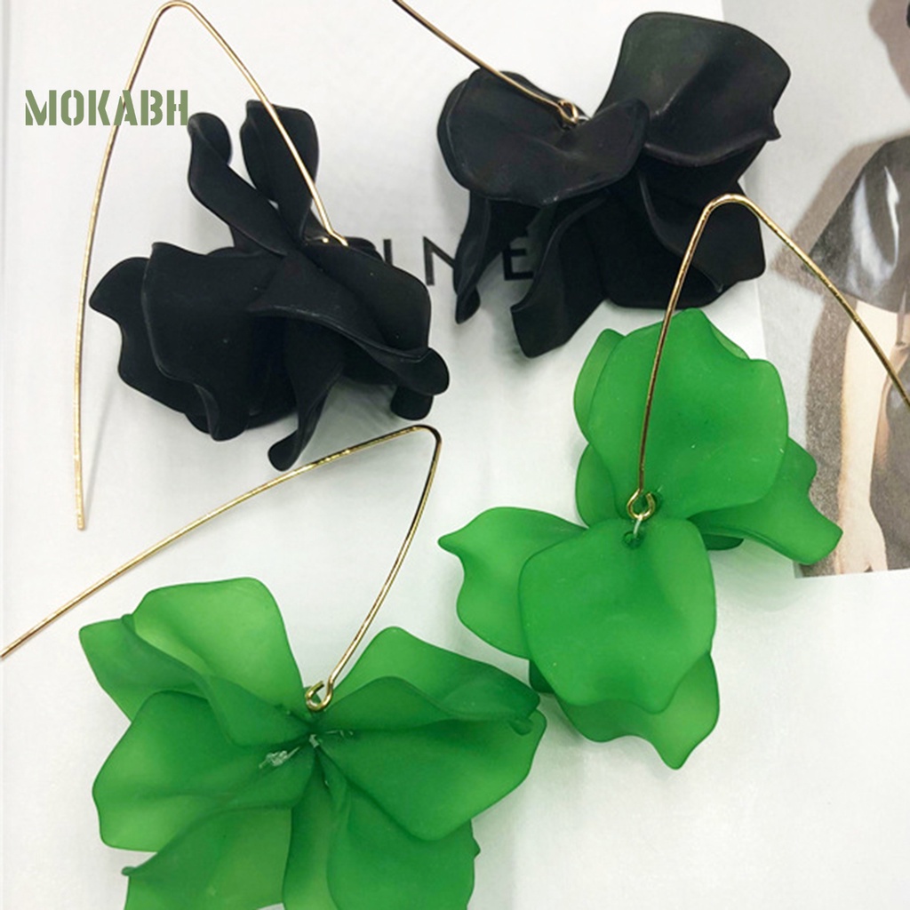 1 Đôi Bông Tai Móc Hình Cánh Hoa Phong Cách Bohemian Thời Trang Cho Nữ