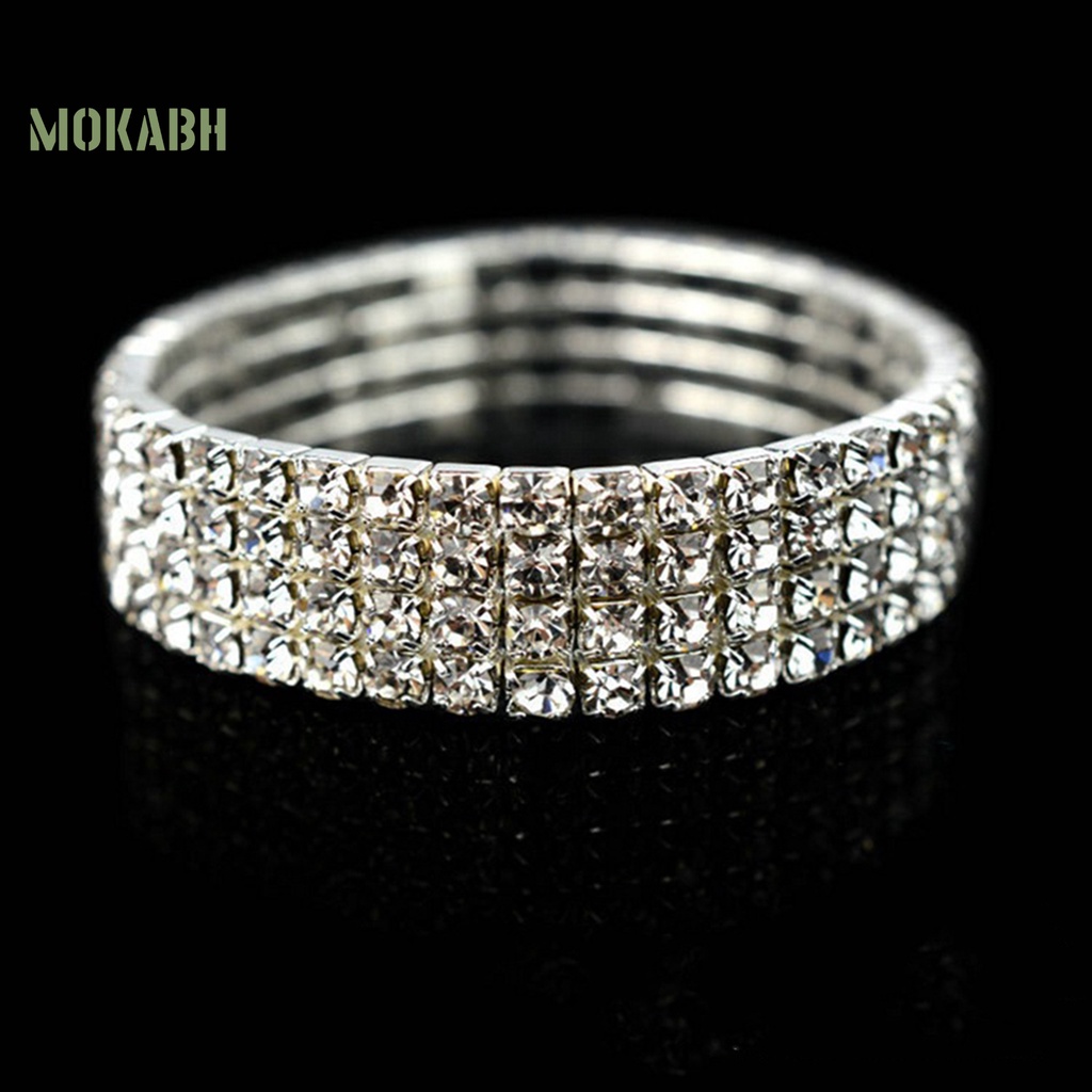 Vòng Tay Hợp Kim Co Giãn Đính Đá Thời Trang