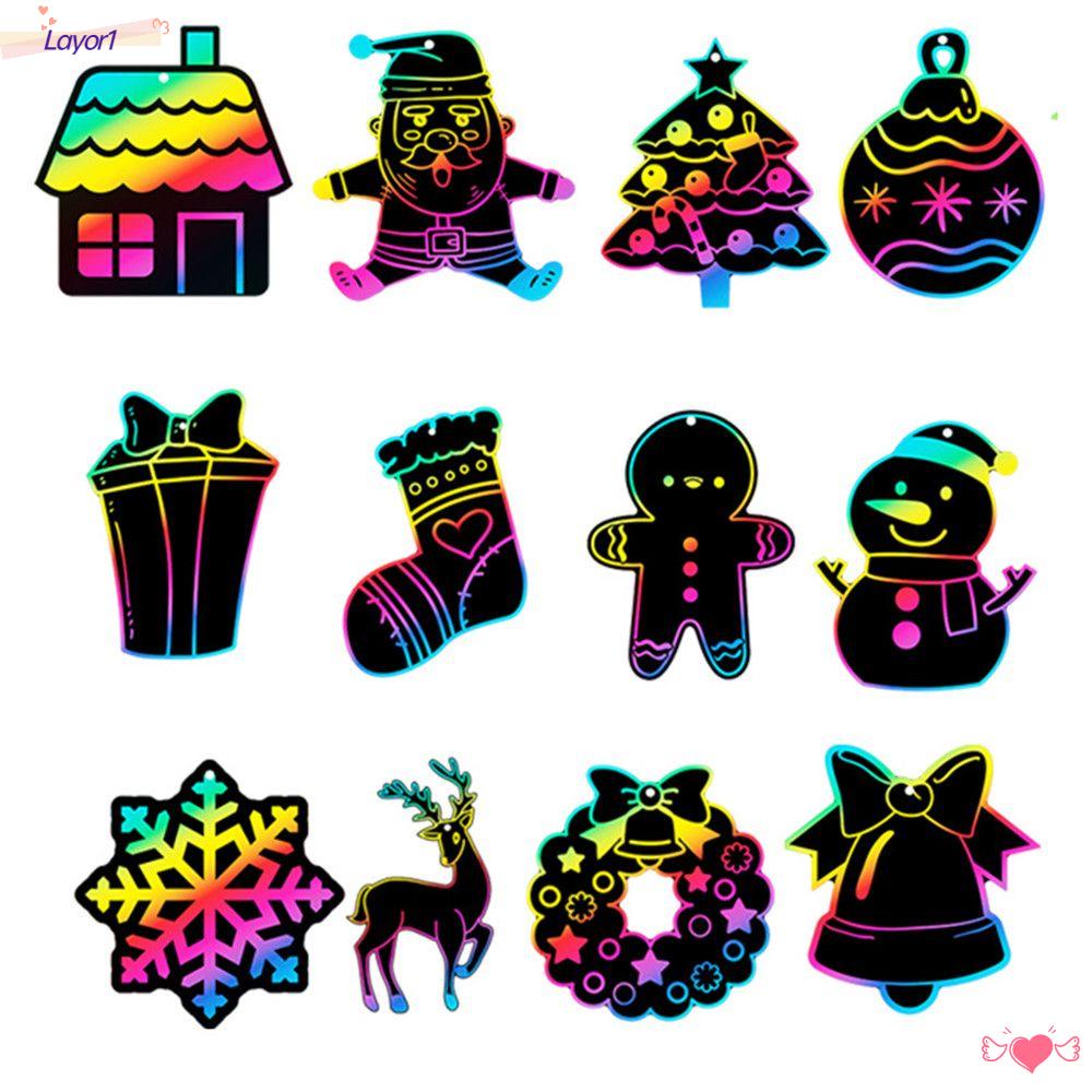 Set 1 / 12 Giấy Vẽ Tranh Graffiti Hoạt Hình DIY Cho Bé