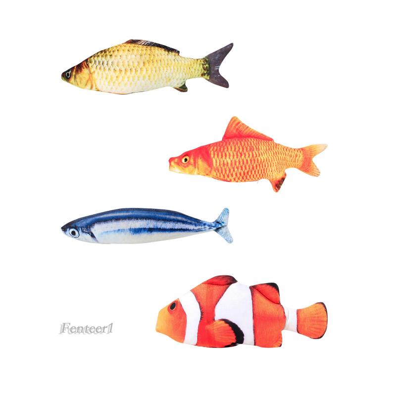 [Fenteer1] Cá Nhồi Bông Đồ Chơi Cho Mèo 18cm