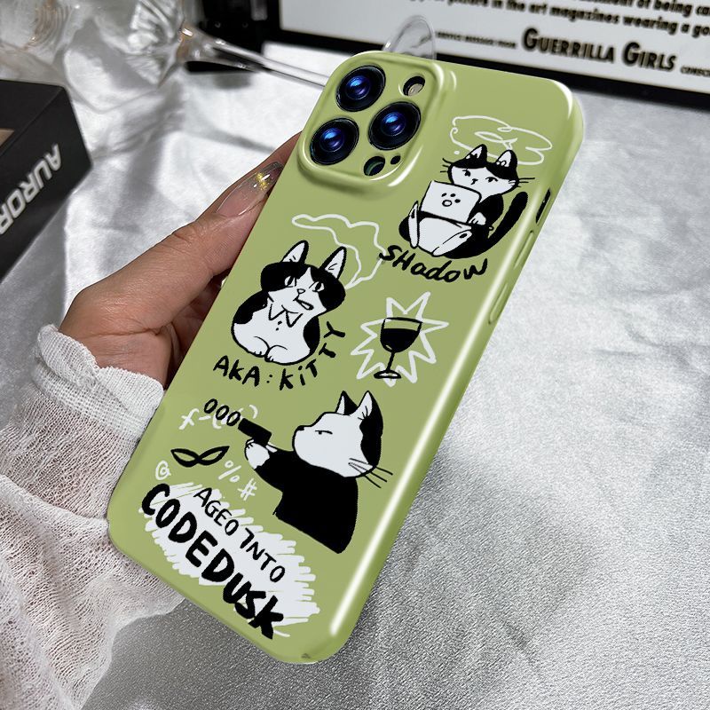 Ốp Điện Thoại Họa Tiết Mèo Đáng Yêu Cho iPhone13 12xr8 / xsmax7 14pro / 11 / / Apple plus