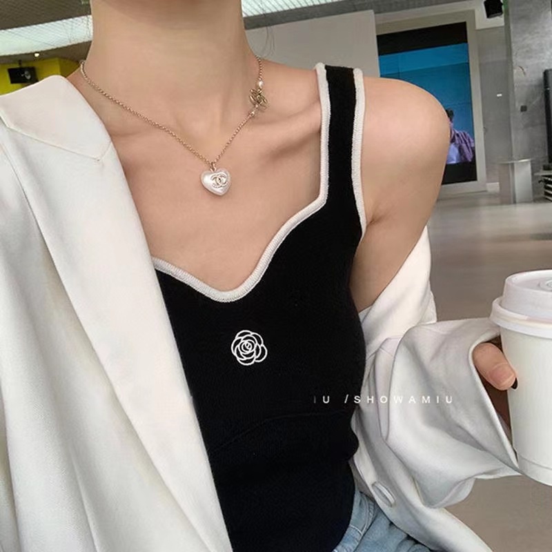 Áo Hai Dây Dệt Kim Thêu Hoa Trà Kiểu Pháp Thời Trang Mùa Hè Cho Nữ