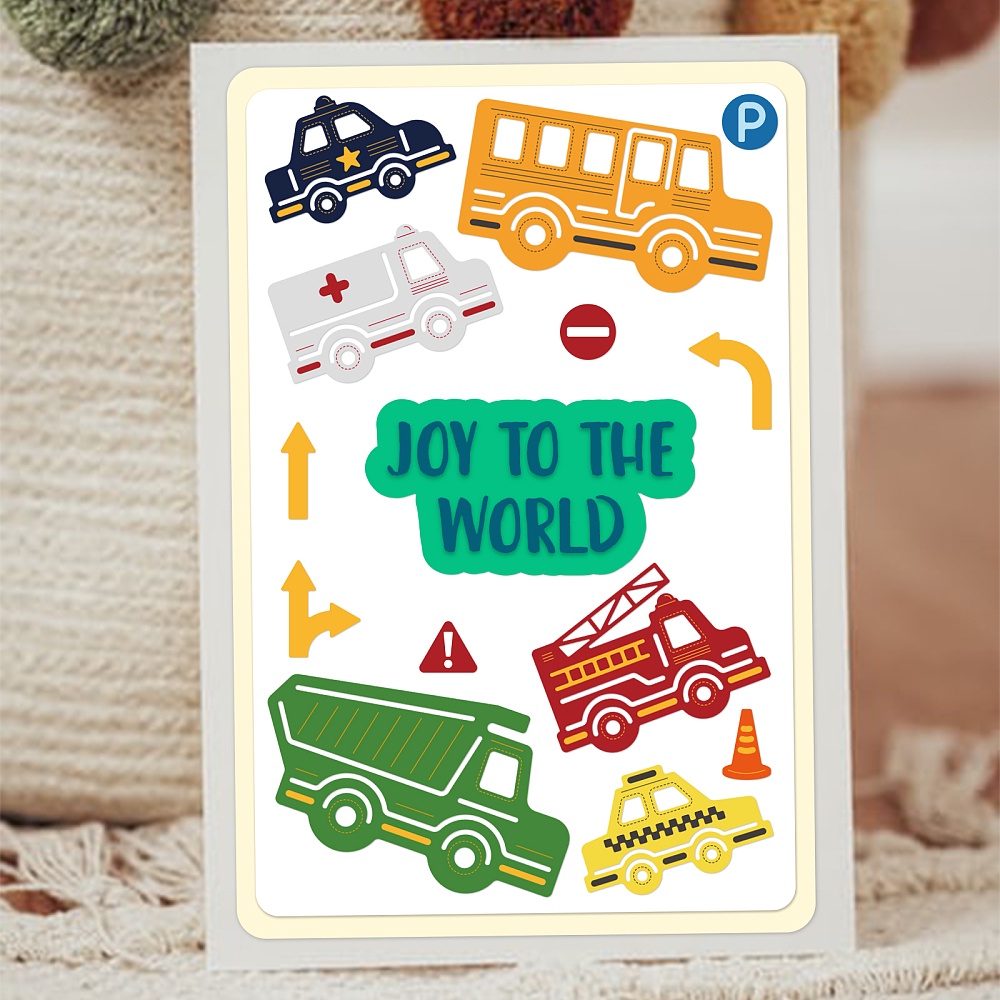 1 Khuôn Cắt Giấy Bằng Thép Carbon 160x167x0.8mm Họa Tiết Phương Tiện Giao Thông