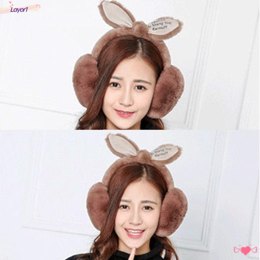 Chụp Tai Bằng Lông Thỏ Đính Nơ Xinh Xắn LAYOR1
