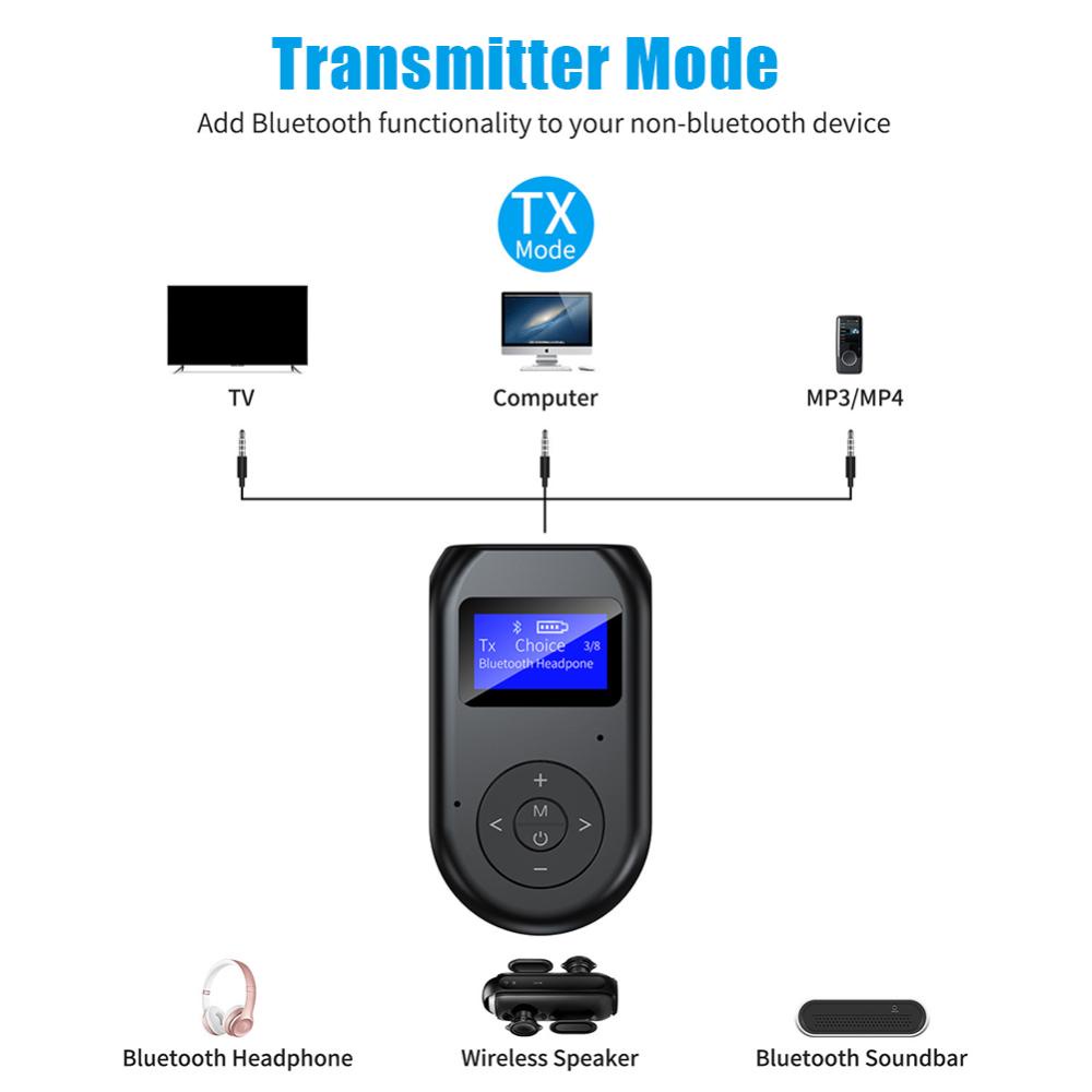 Bộ Truyền Nhận Tín Hiệu Bluetooth 5.0 3 Trong 1 Có Màn Hình Hiển Thị O4U3