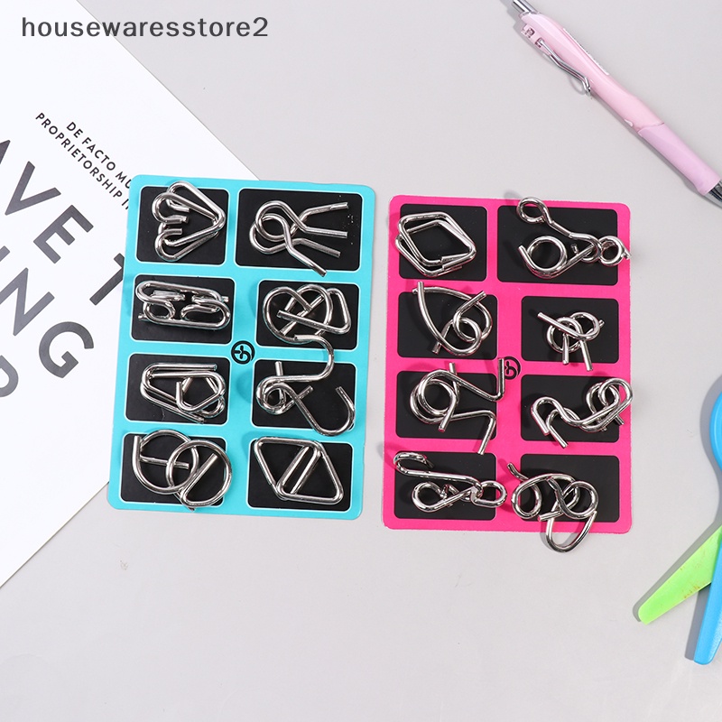 Set 2 / 8 Khối Kim Loại Đồ Chơi Thử Thách Trí Thông Minh IQ Cho Người Lớn Và Trẻ Em