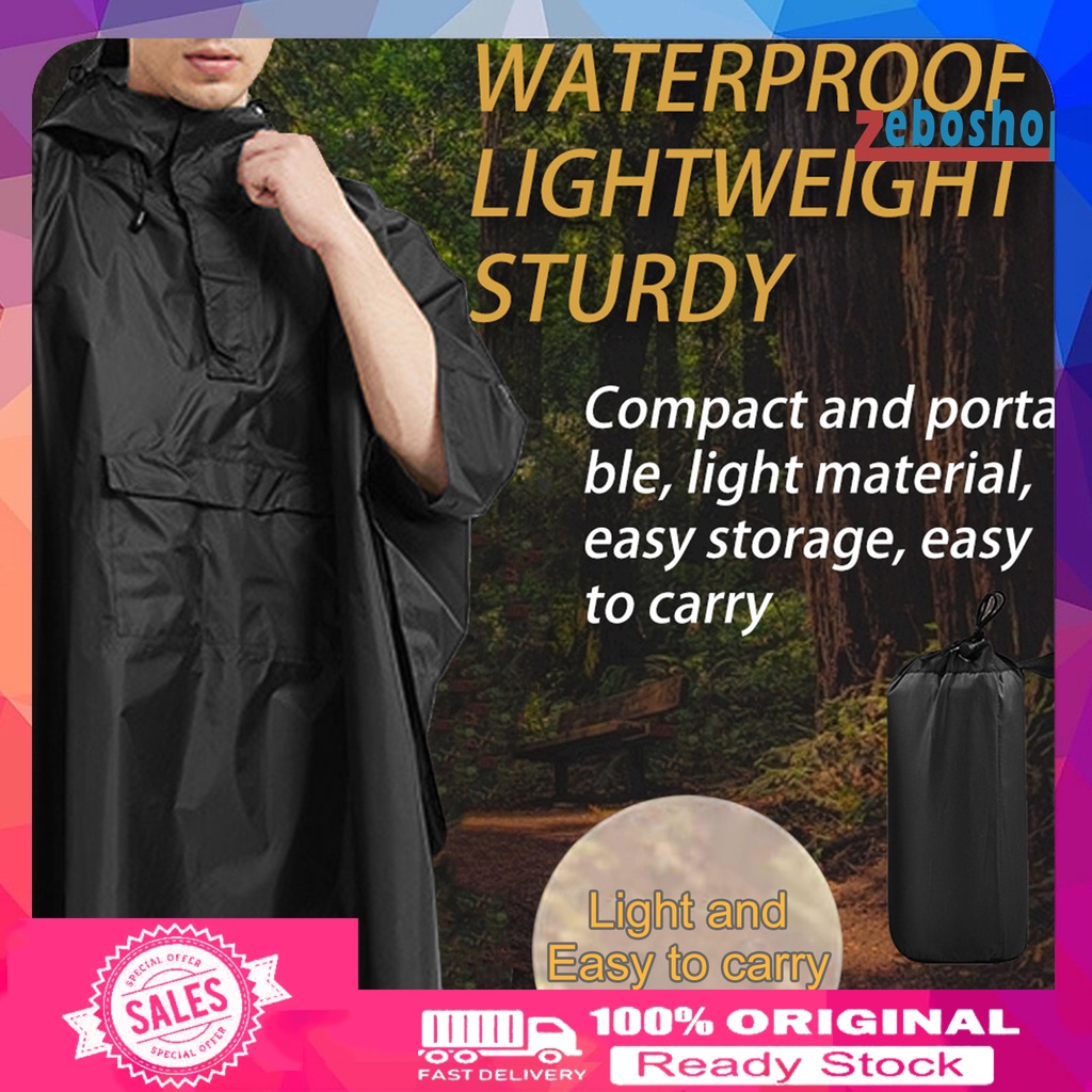 Áo Mưa Có Mũ Trùm Một Kích Thước Kẻ Sọc Phản Quang Unisex