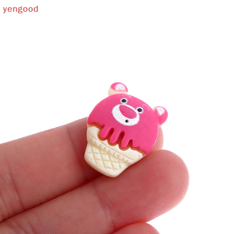 Set 20 Mô Hình Gấu Dâu Tây Hoạt Hình Mini Bằng Nhựa Resin Trang Trí Sổ Tay Diy