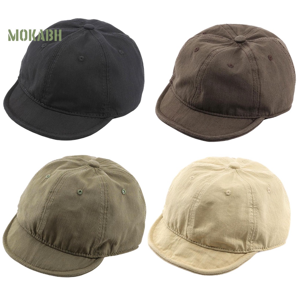 [Mok Abh] Mũ Lưỡi Trai Vành Ngắn Điều Chỉnh Được Màu Sắc Trơn Phong Cách Vintage Chống Nắng Mùa Hè Cho Nam Và Nữ