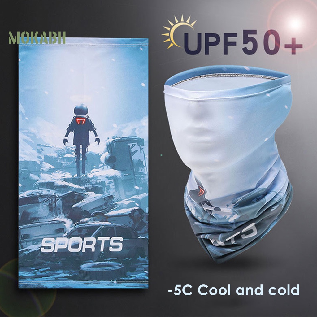 [Mok Abh] Tấm Che Nắng Bằng Lụa Lạnh Độ Co Giãn Cao Nhanh Khô Chống Nắng Mùa Hè Bảo Vệ Khi Đi Xe Đạp Thể