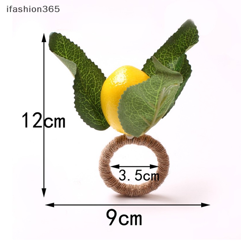 [ifashion365] Vòng Nhẫn Giữ Khăn Ăn Giả Chanh / Trái Cây Trang Trí Phòng Khách Sạn V
