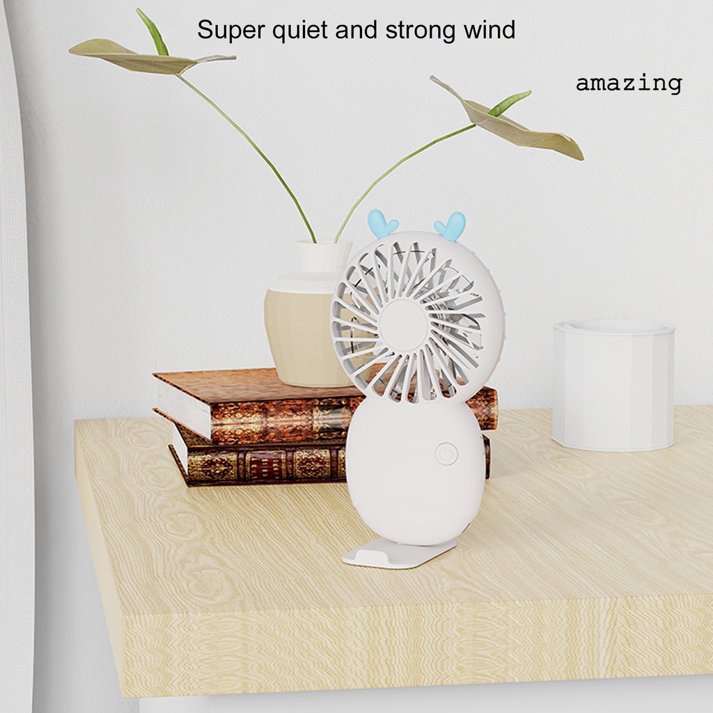 Quạt Làm Mát Mini Cầm Tay 3 Tốc Độ Tiếng Ồn Thấp Có Thể Điều Chỉnh Sạc Lại Bằng Cổng USB
