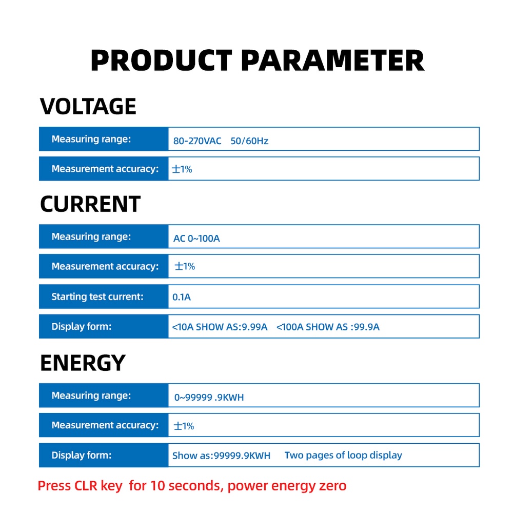 Vôn Kế Kỹ Thuật Số kWh AC 80V ~ 270V 110V 230V