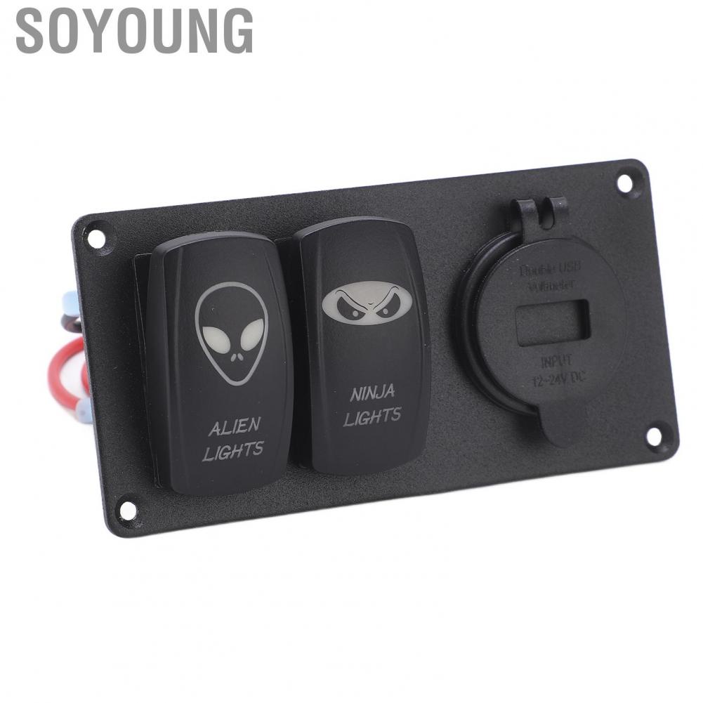 Soyoung Rocker Switch Panel  Premium Material Easy To Install Car Dual Combination for Ships Automobiles RVs