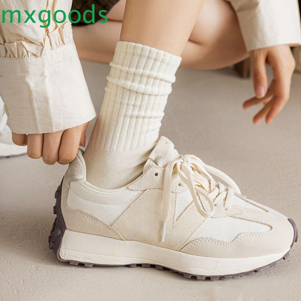 Vớ Thể Thao Họa Tiết Kẻ Sọc Màu Trơn Thời Trang Thu Đông Dễ Thương Cho Nữ