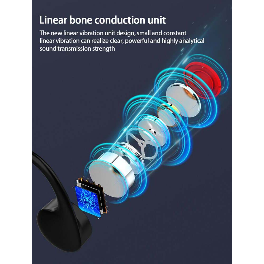 X6 Swimming Bone Conduction Headphones Bluetooth Earphone TWS 32GB MP3 Music Player IPX68 Waterproof Earbuds Fitness Sport Headset