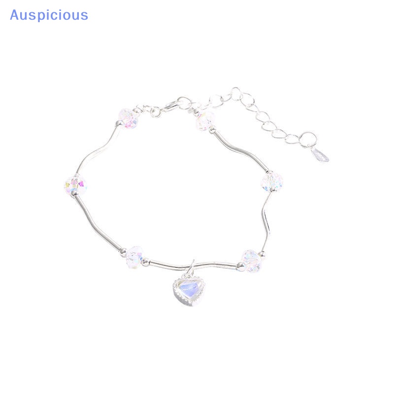 Vòng Đeo Tay Đính Đá Trái Tim Nhiều Màu Sắc Xinh Xắn Cho Nữ