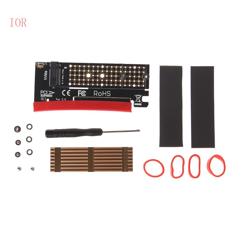 Card Chuyển Đổi IOR Cho M 2 NGFF NVMe SSD Sang PCI-E 3 0 X16 X4 Kèm Bộ Tản Nhiệt