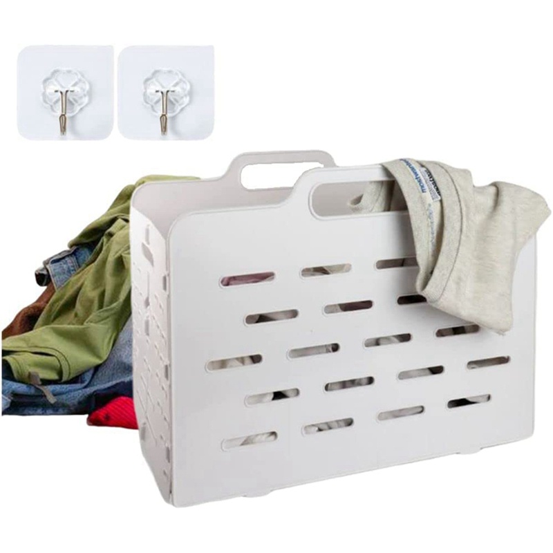 Giỏ Nhựa Đựng Đồ Gắn Tường Có Tay Cầm Có Thể Gấp Gọn Tiện Dụng