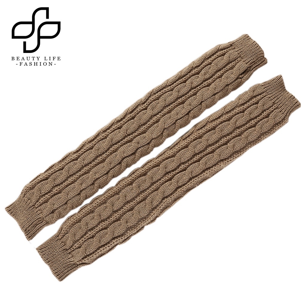 1 Cặp Găng Tay Len Hở Ngón Giữ Ấm Màu Trơn Cho Nữ