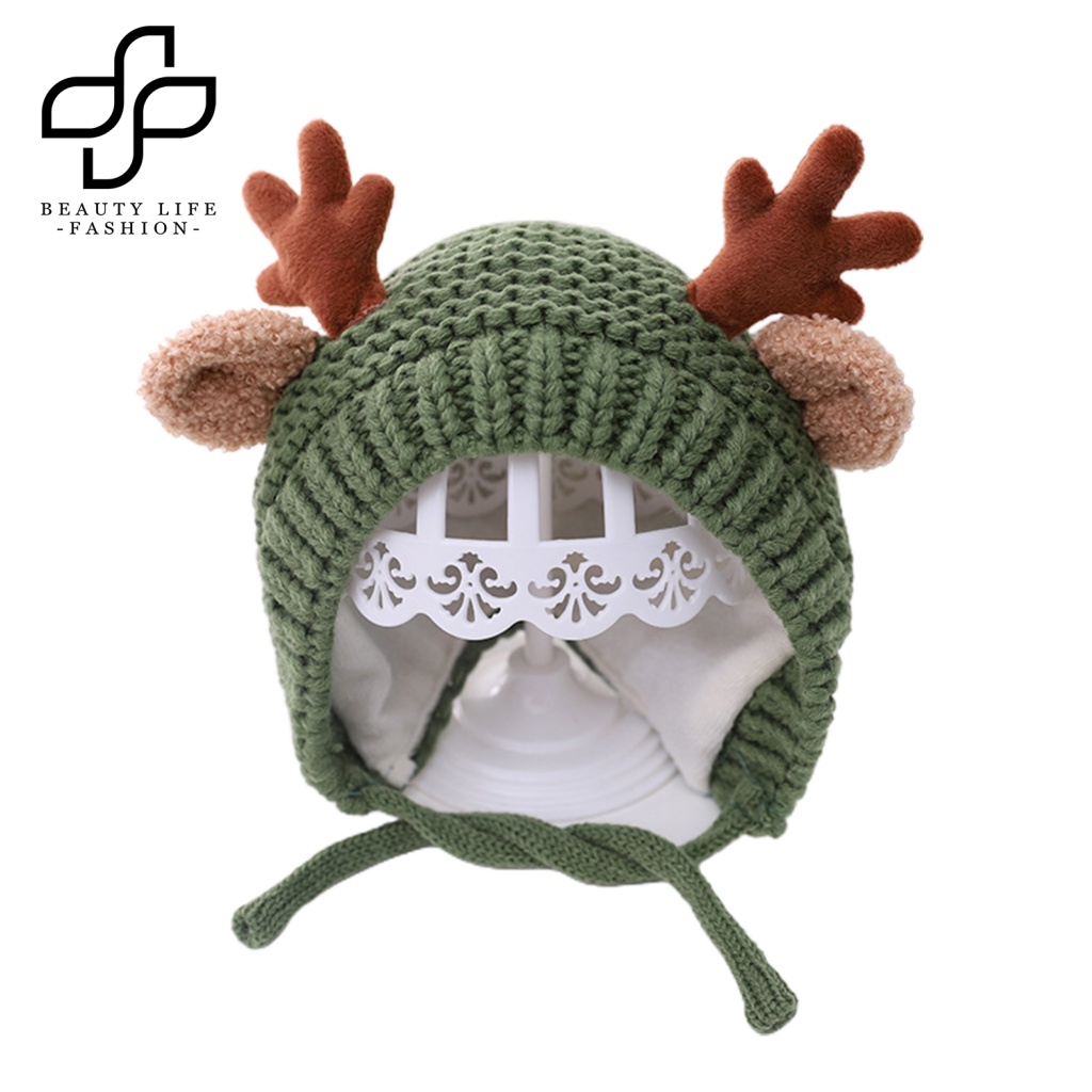 Mũ Len Che Tai Giữ Ấm Siêu Dễ Thương Cho Bé