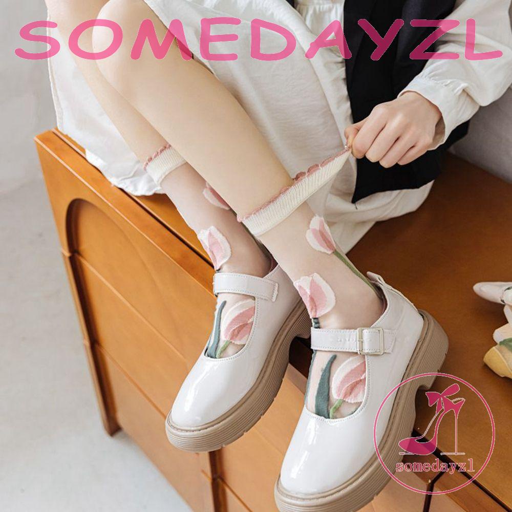 Vớ Lưới Thêu Hoa Siêu Mỏng Thoáng Khí Phong Cách Hàn Quốc Cho Nữ