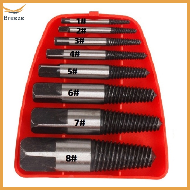 Set 8 Mũi Khoan Tháo Gỡ Ốc Vít Hư Hỏng Bằng Thép Carbon Độ Cứng Cao
