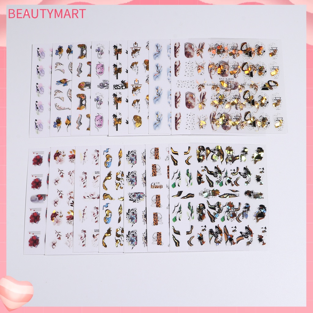 [beautymart] Miếng Dán Móng Tay Tự Dính Siêu Mỏng Họa Tiết Tinh Tế Tự Dính Mạnh Dễ Sử Dụng DIY