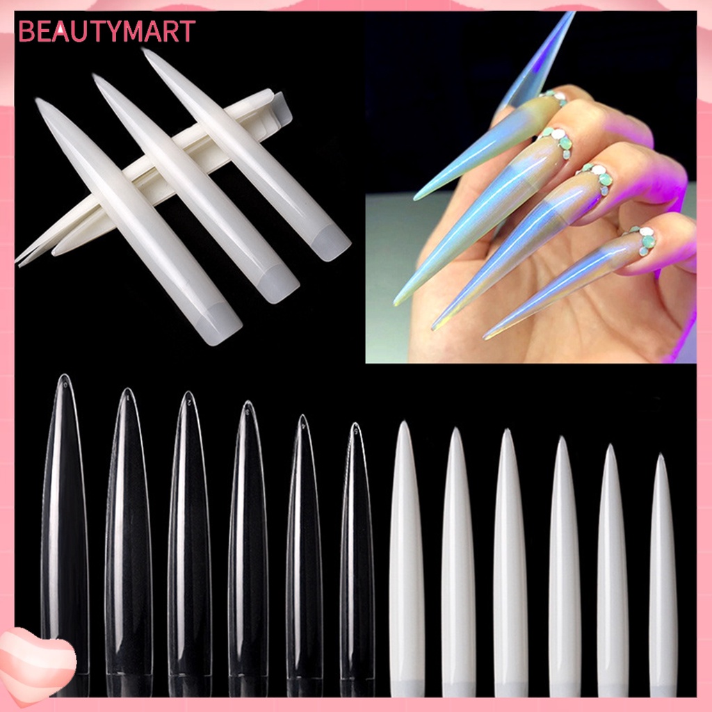 Túi 120 Móng Tay Giả Nối Dài Bằng Nhựa ABS Mỏng Tự Nhiên Cho Salon