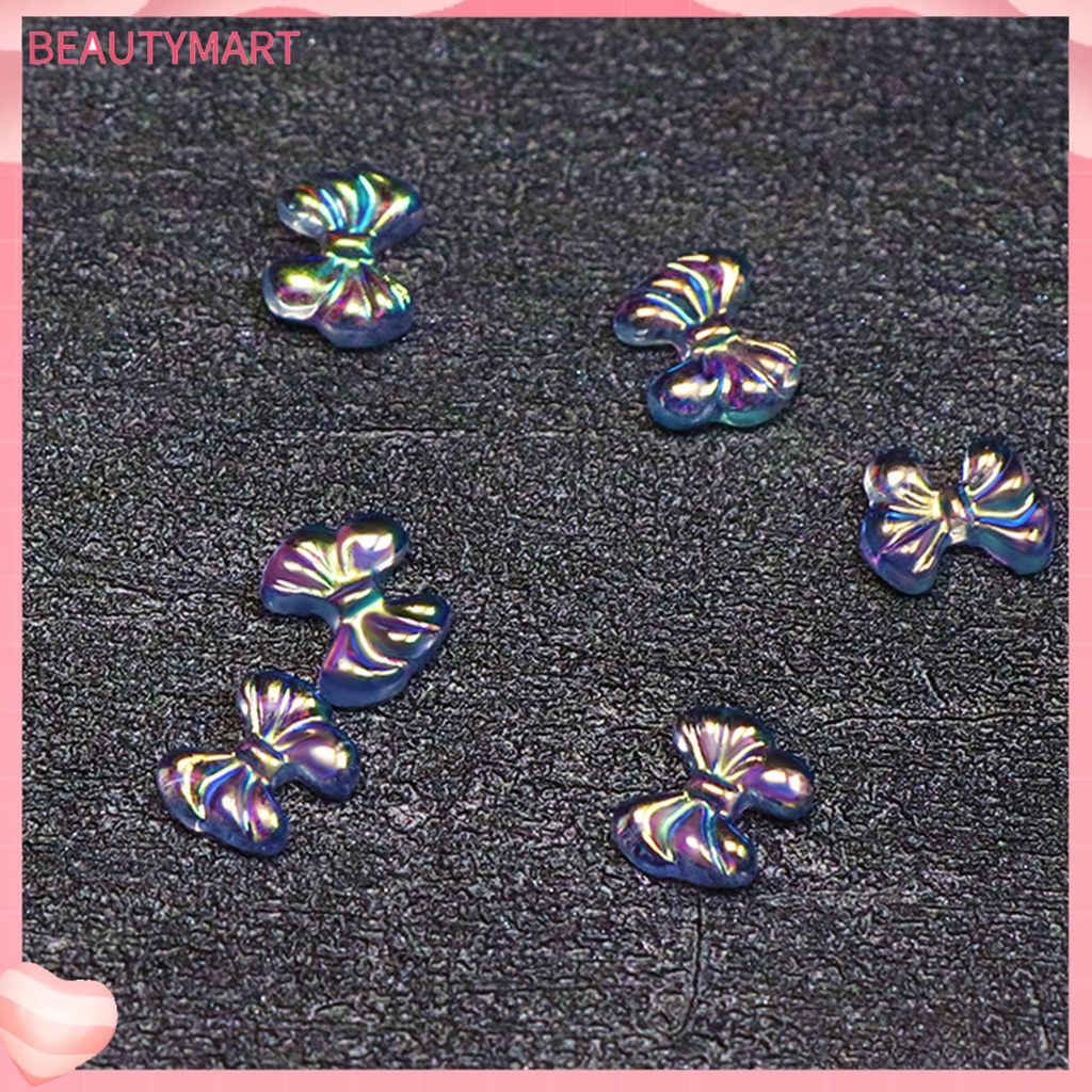 Set 50 Phụ Kiện Trang Trí Móng Nghệ Thuật 3D Hình Nơ Màu Aurora