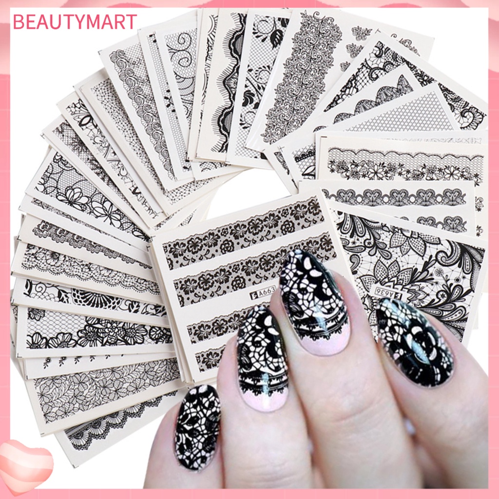 Set 24 Miếng Dán Trang Trí Móng Tay Nhiều Màu Sắc DIY Dành Cho Nữ