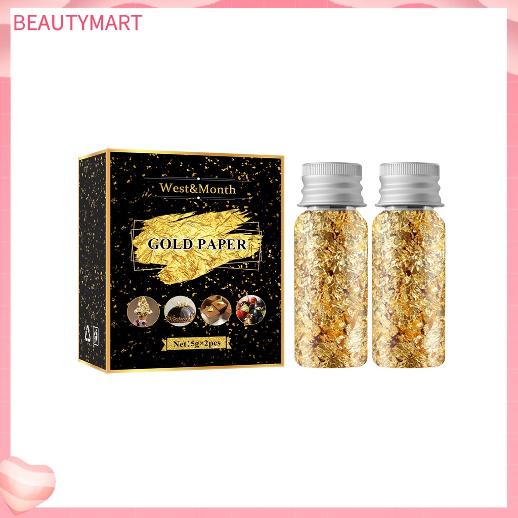 1 Hộp Lá Vàng Lấp Lánh Trang Trí Móng Tay An Toàn Không Dị Ứng Dễ Sử Dụng DIY