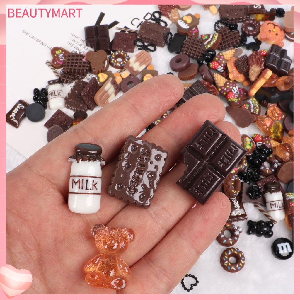 Set 30 Phụ Kiện Trang Trí Móng Tay 3D Bằng Nhựa Resin Chống Nước DIY