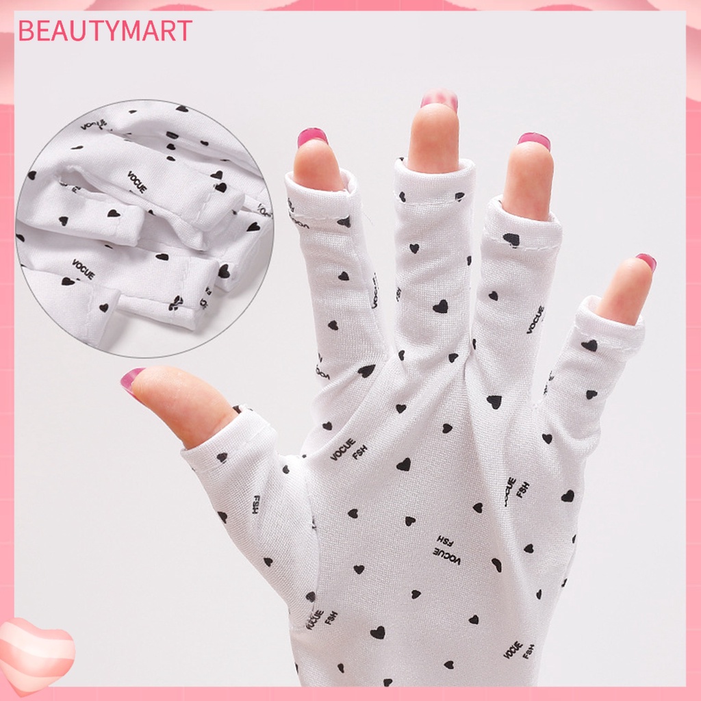 1 Đôi Găng Tay Sợi Polyester Siêu Mềm Thoáng Khí Chống Tia UV Bảo Vệ Ngón Tay Không Xơ Vải Chuyên Dụng Cho Salon Làm Móng