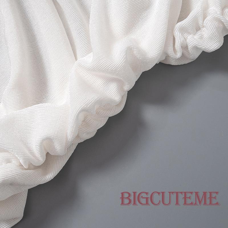 Áo Thun Ngắn Tay Cổ Tròn Xếp Ly Màu Sắc Đơn Giản Thời Trang Mùa Hè Cho Nữ