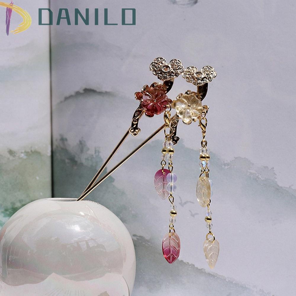 Danilo Kẹp Tóc Tua Rua Bằng Hợp Kim Hình Hoa Hóa Trang Siêu Thơ Mộng Cho Nữ