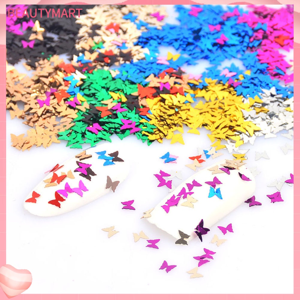 Hộp Lá Nhôm 12 Ngăn Hình Bướm Tráng Gương Dùng Trang Trí Móng Tay Nghệ Thuật