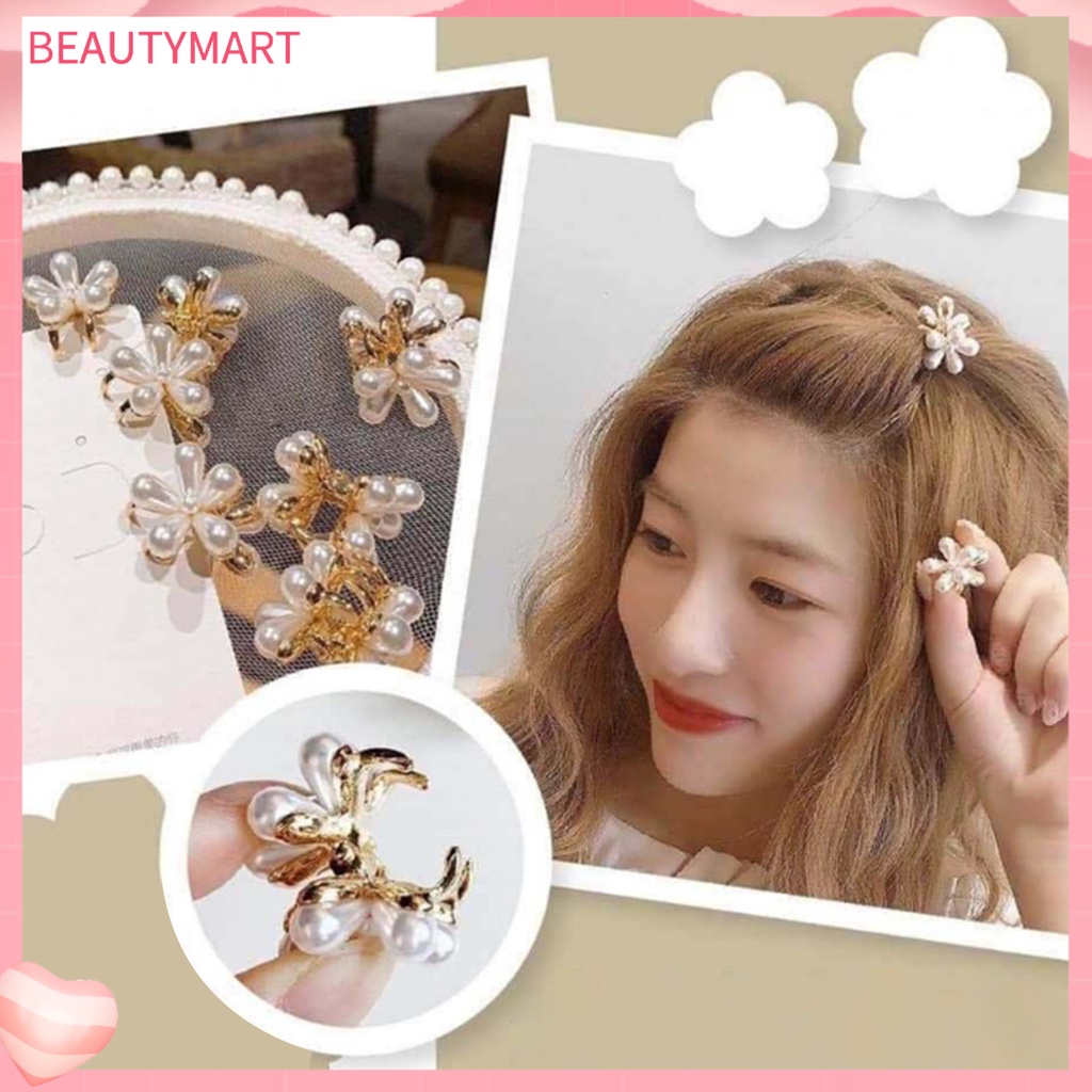 Kẹp Tóc Mini Kiểu Retro Đính Ngọc Trai Giả Dễ Thương