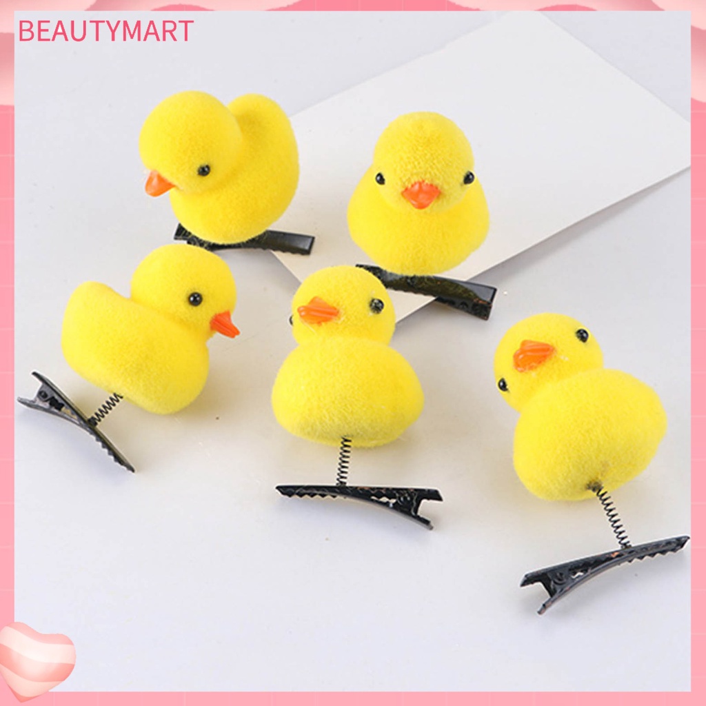 Set 5 Kẹp Tóc Hình Chú Vịt Vàng Nhỏ Xinh Chống Trượt Thời Trang Dự Tiệc Cho Bé