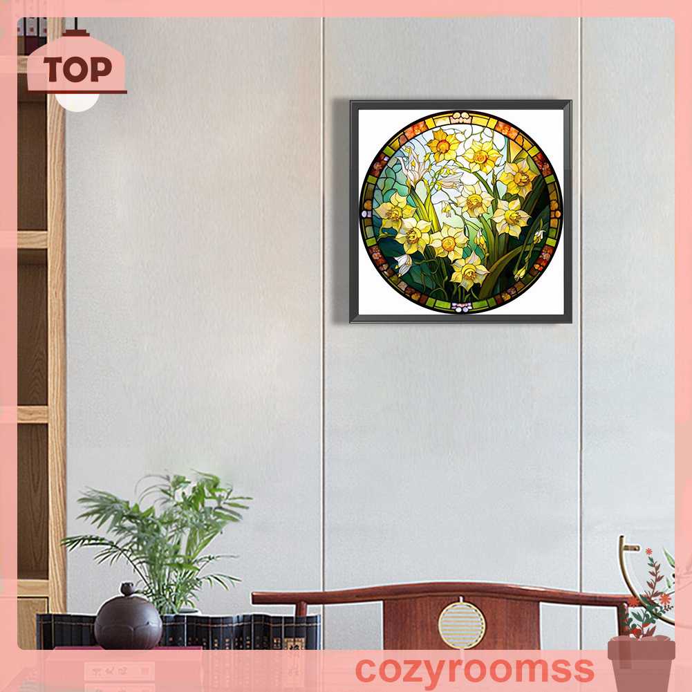 Tranh Đính Đá Kim Cương Toàn Bộ 5D DIY Hình Vẽ Hoa Bằng Kính