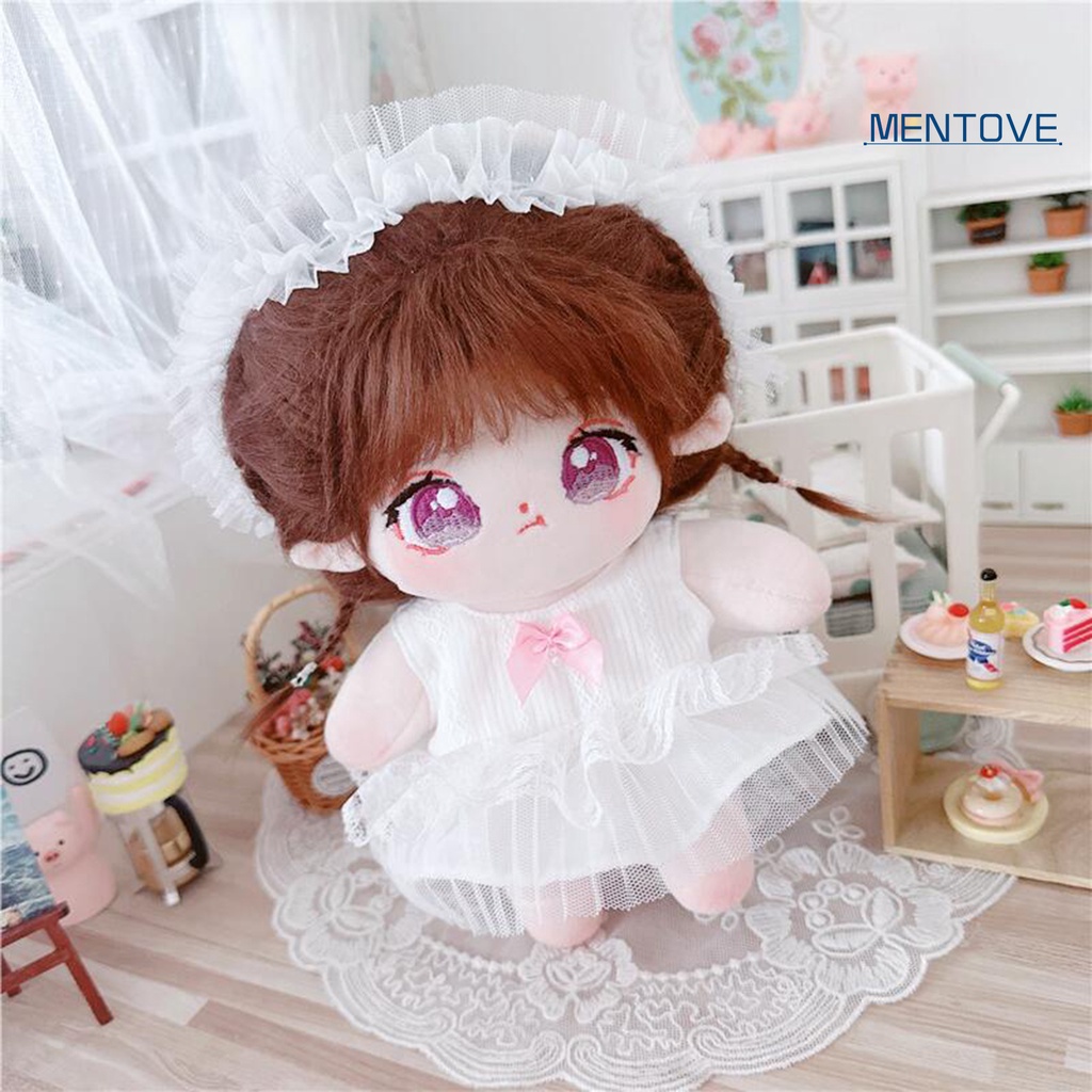 1 Set Đầm + Áo Khoác + Băng Đô Phối Ren 20cm Dễ Thương Cho Búp Bê