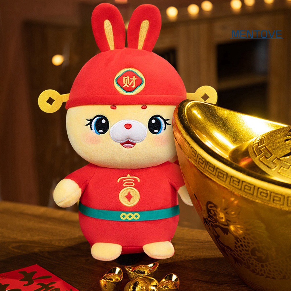 Thỏ Nhồi Bông 28cm Phong Cách Trung Hoa Dễ Thương Dùng Làm Đạo Cụ Chụp Ảnh / Trang Trí Ghế Sofa 2023
