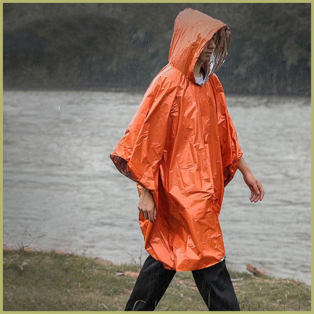 Người lớn Áo mưa Poncho Áo mưa Poncho Mưa Cape Áo mưa Màng nhôm PE không thấm nước Áo mưa có túi áo mưa di động ngoài trời phản quang dày