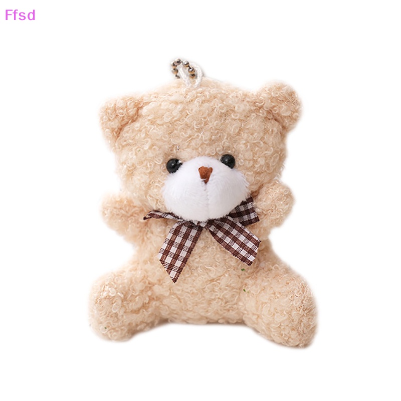 Móc Chìa Khóa Đồ Chơi Mini Bằng Cotton Mềm Hình Gấu / Thỏ / Cún Nhồi Bông Dễ Thương Cho Bé Gái Và Trẻ Em